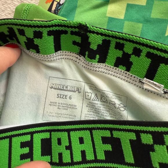 Minecraft Boys Boxer Briefs Bundle of 4 Underwear Set Gamer Creeper Print Size 6 - Picture 5 of 8